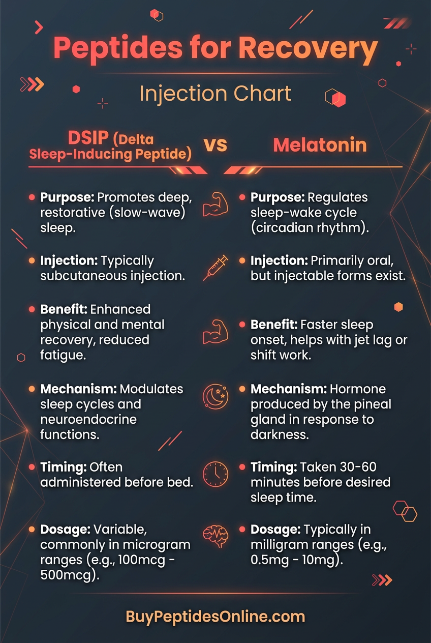 Peptides for Recovery — Injection Chart | DSIP vs Melatonin