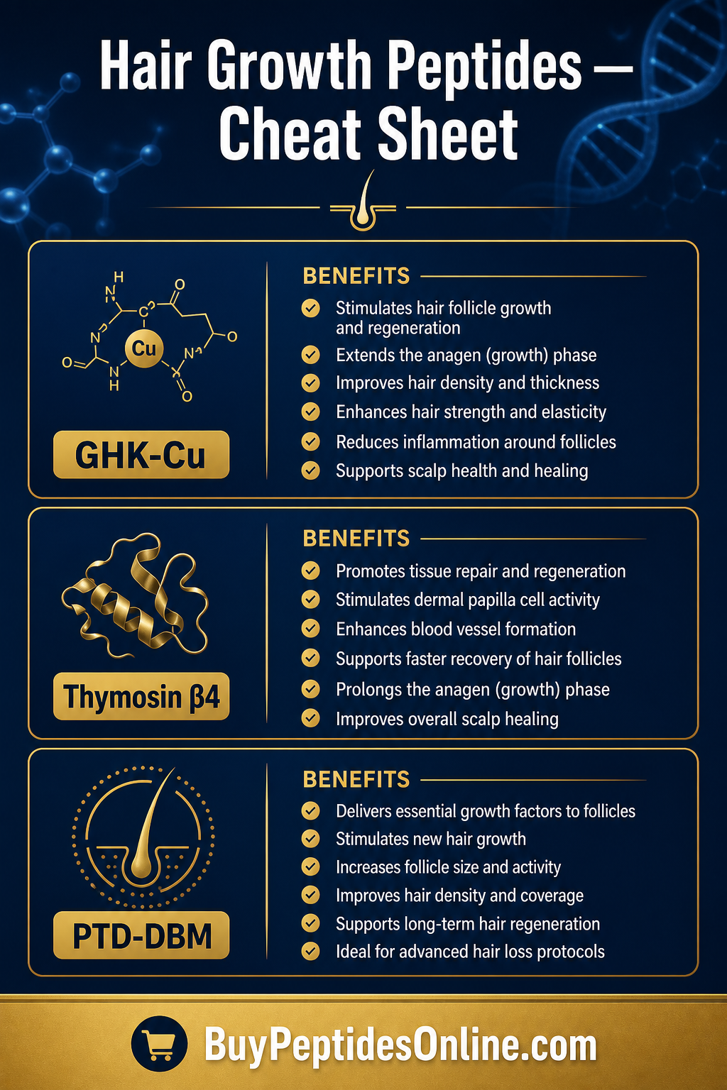 Anti-Aging Peptides — Cheat Sheet | Hair Growth Peptides